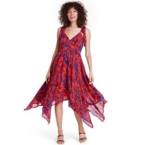 Alexis Tropical Leaf Tie Shoulder Dress